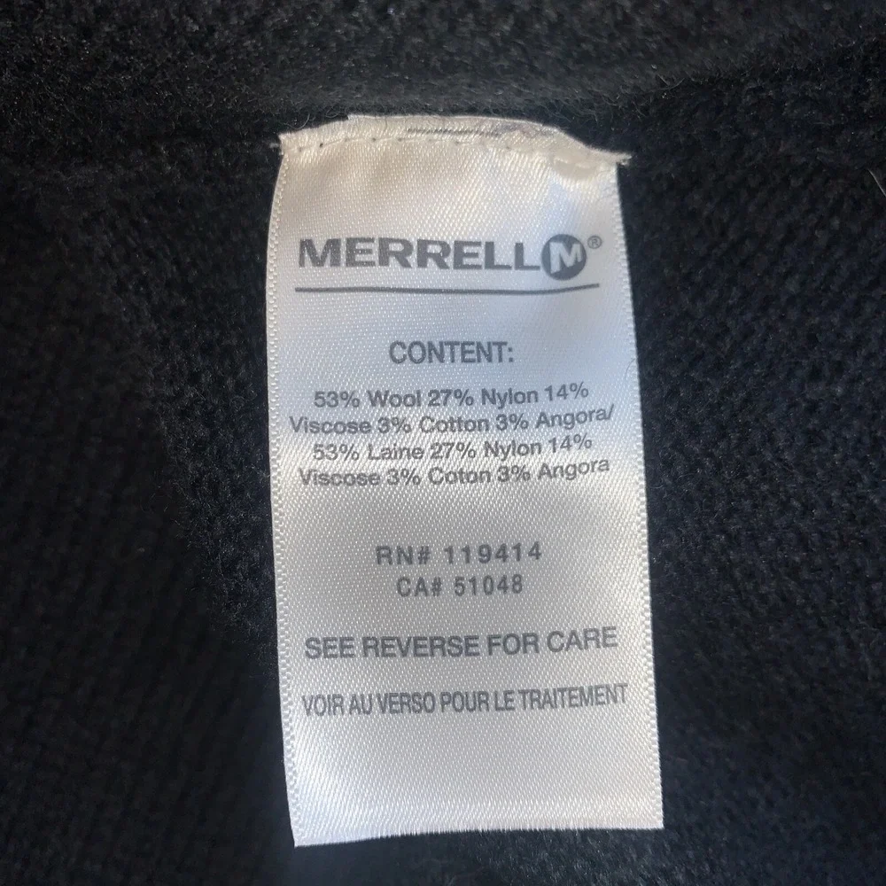 Merrell Womens Sweater Dress Medium Black Wool Blend Scoop Neck Ribbed Waist - Picture 10 of 11